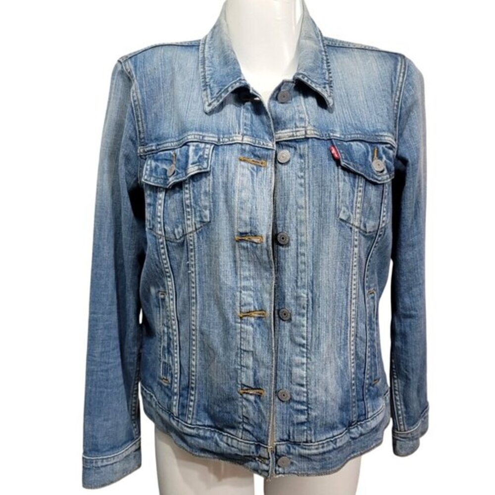 Vintage Levi's Denim Trucker Jacket XL Jean Blue XL - Picture 2 of 13